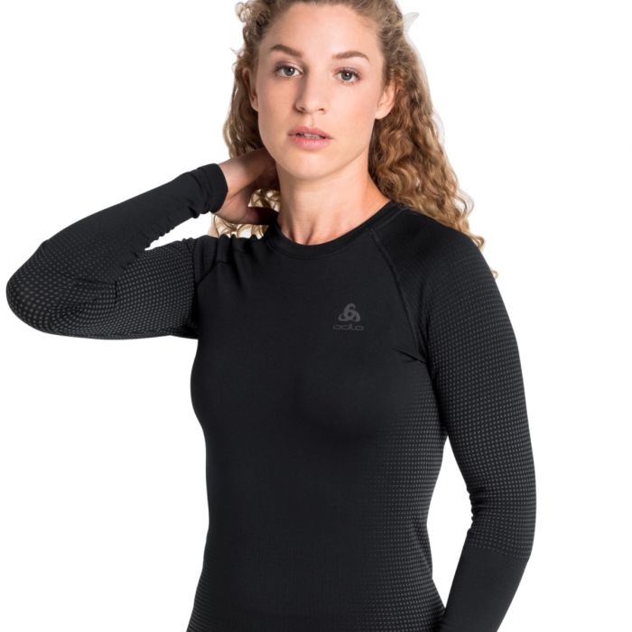Odlo Dame T-shirts Top Crew Neck Long sleeve Sort