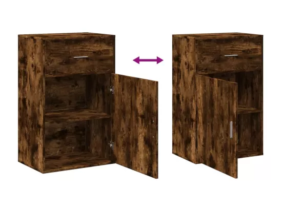 Armoire de rangement chêne fumé 56,5x39x90 cm bois d'ingénierie