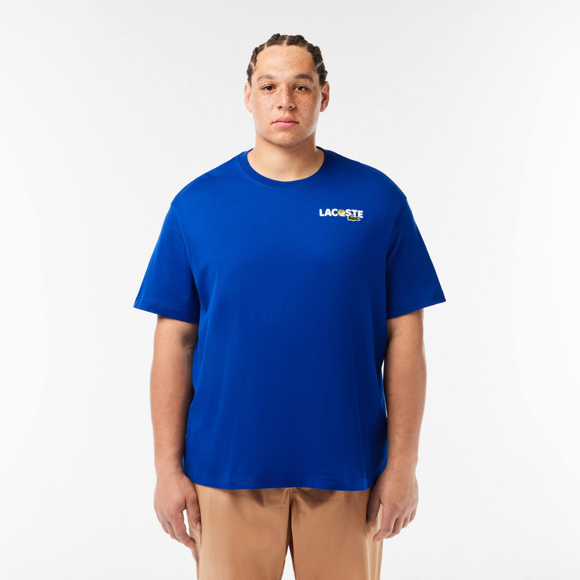 T-Shirt aus resistentem Baumwolljersey mit Aufdruck hinten T-Shirts - Blau - Lacoste - Herren