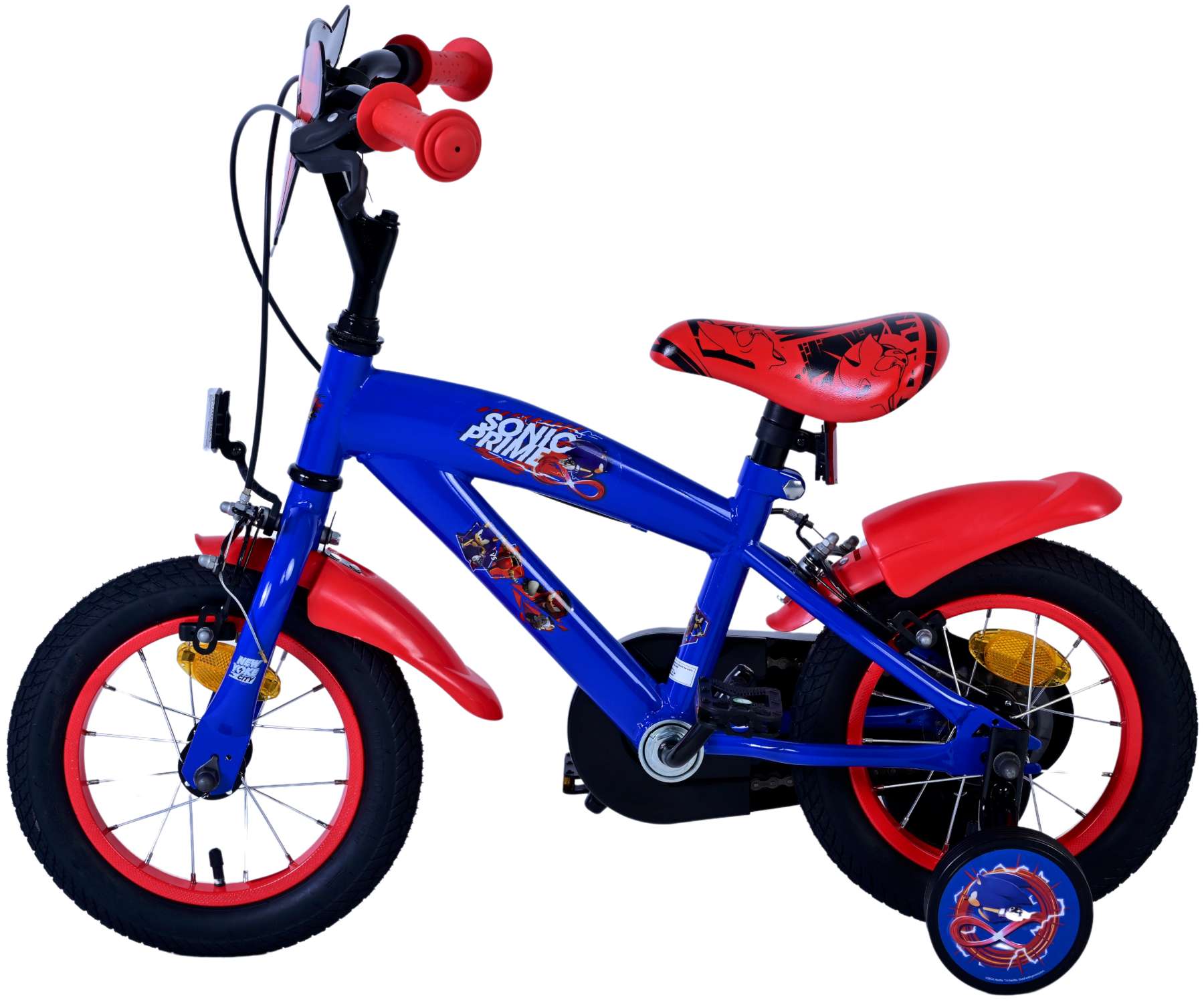 Kinderfahrrad Sonic für Jungen 12 Zoll Kinderrad in Blau Rot Fahrrad