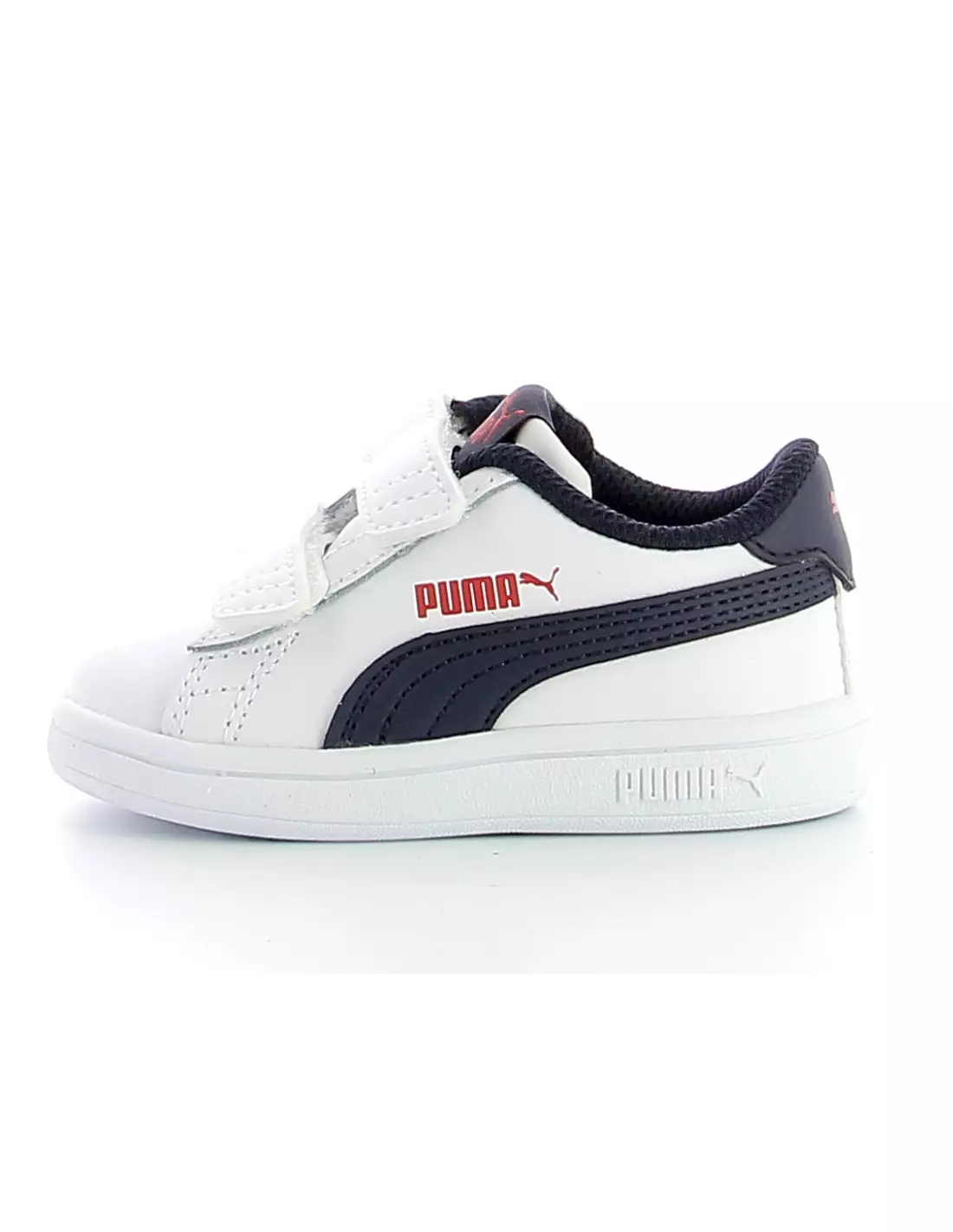 PUMA SMASH V2 - Baskets WHITE/NAVY/RED