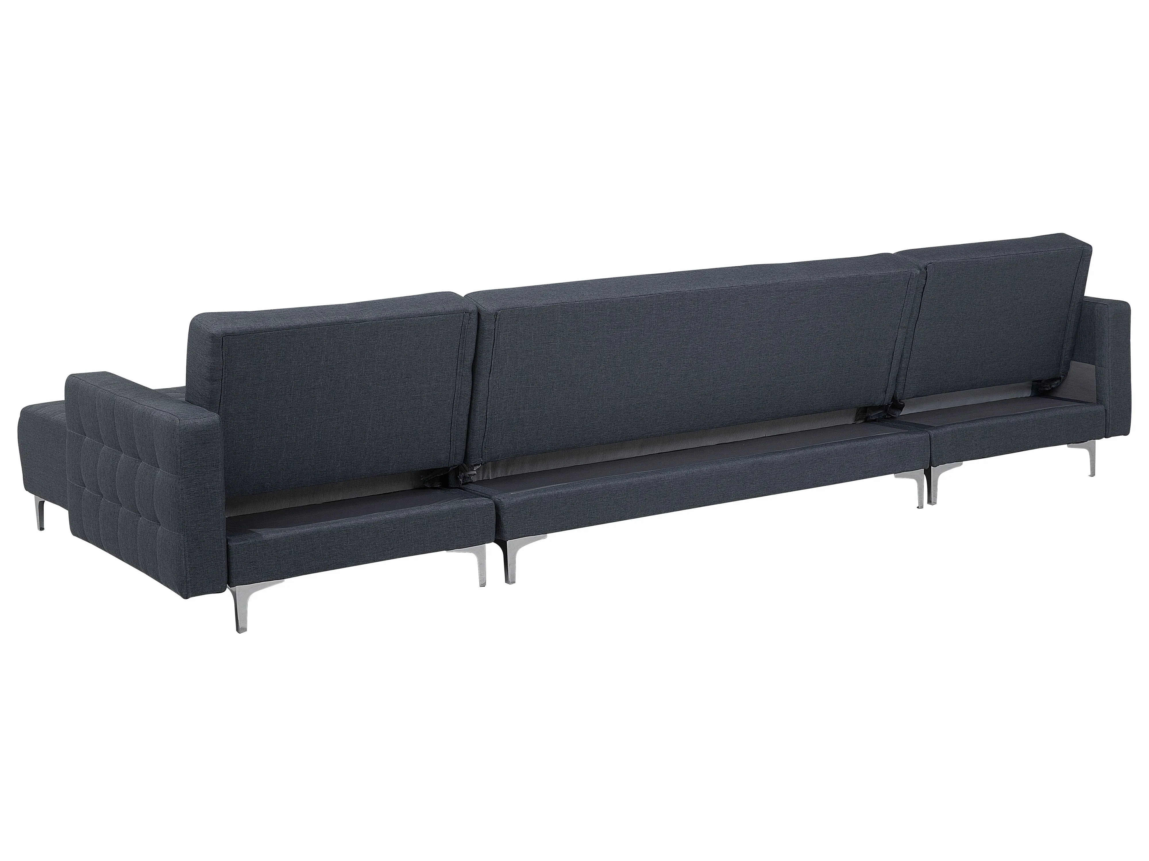 Modulaire U-vormige slaapbank 5-zits ABERDEEN Stof Donkergrijs met ottomaan