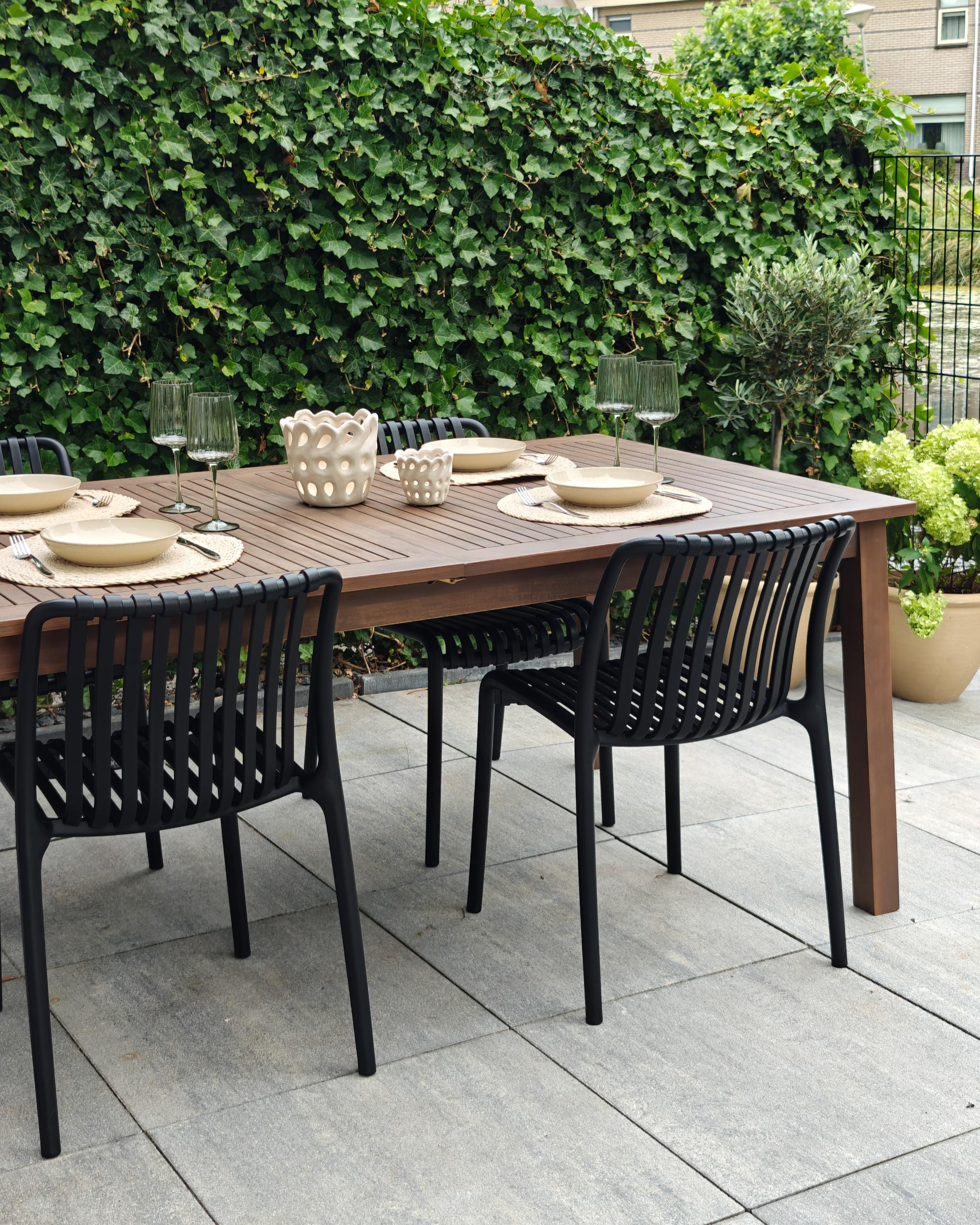 Uitschuifbare tuintafel CESANA 180/240 cm 100 cm Acaciahout Donkerbruin