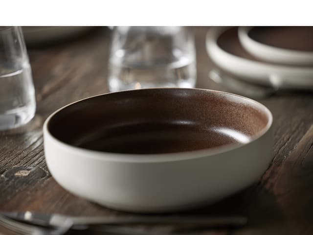 Studio Round Pastaskål Matte white/Matte bark