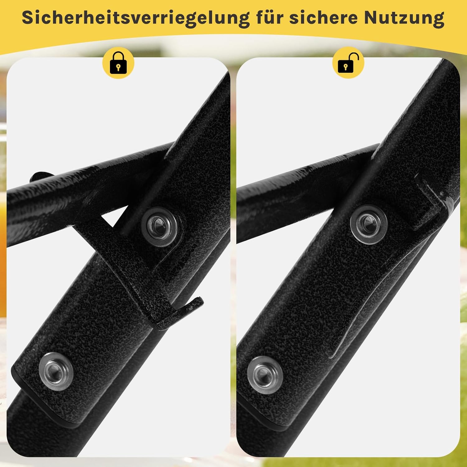 eSituro Klapptisch, Gartentisch Balkontisch wetterfest, Outdoor Beistelltisch klappbar, kleiner Tisch für Balkon Terrasse Garten, 62x62 cm, 50 kg belastbar, Schwarz AH1179621
