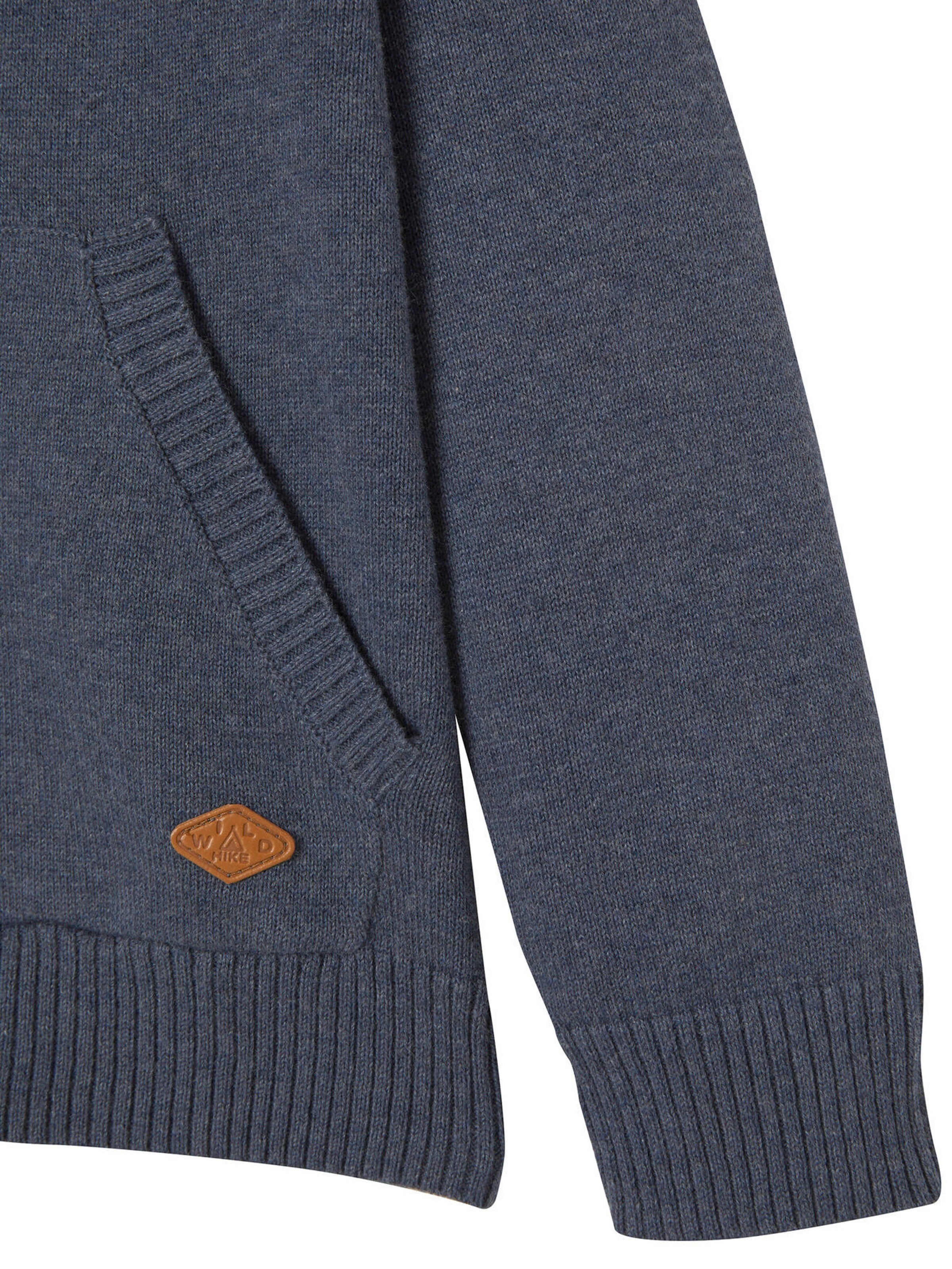 Vertbaudet Jungen Cardigan, Stehkragen blau meliert