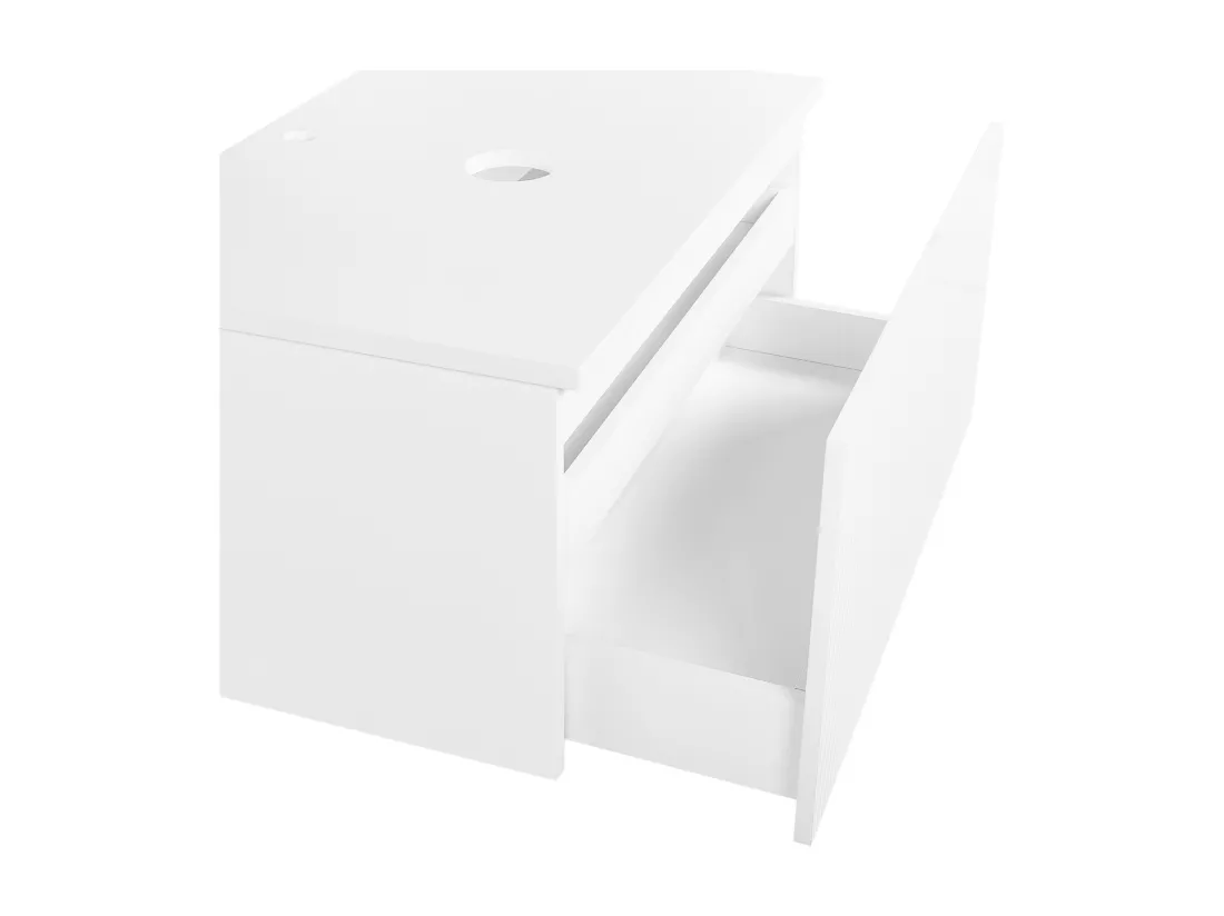 Meuble lavabo mural ALZIRA 80 cm 52 cm 40 cm Blanc