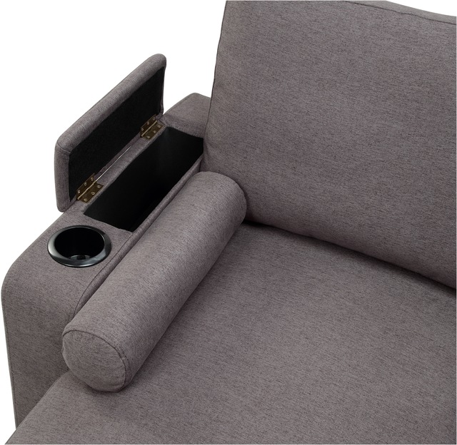 ATLANTIC home collection Ecksofa »Gorje L-Form« mit Schlaffunktion, Stauraum, Becherhalter, Staufächer & Kissenrollen