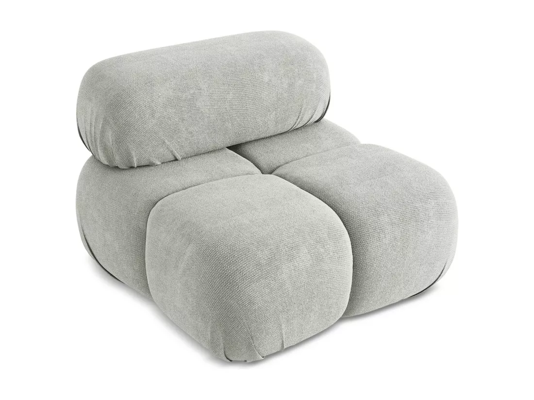 Fauteuil en Chenille - gris clair - LOKUA