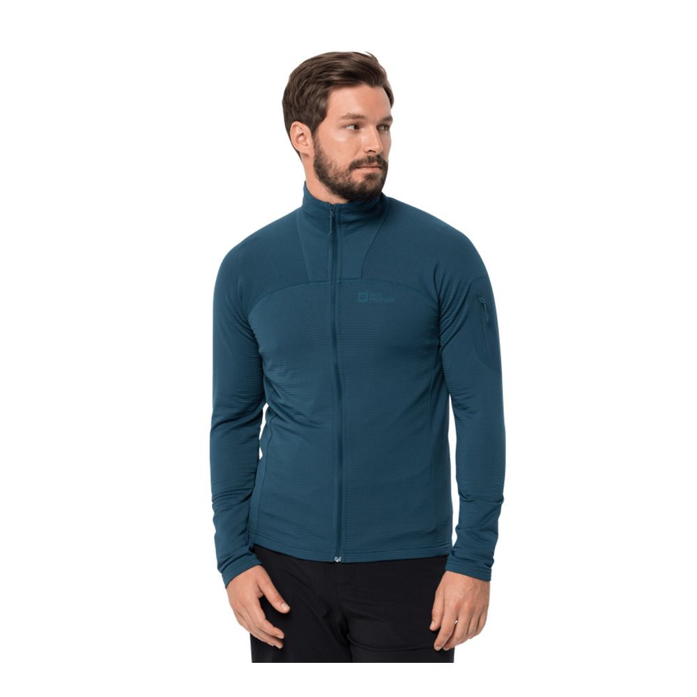 Jack Wolfskin PRELIGHT FZ - Polaire Homme dark sea