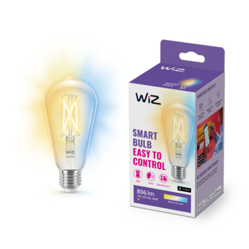 WiZ Connected LED edison E27 60W filament helder koel tot warmwit licht dimbaar