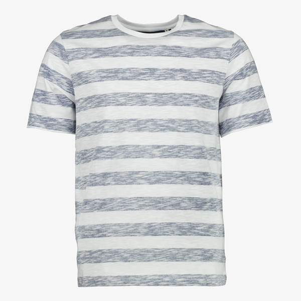 Produkt heren T-shirt wit met blauwe strepen