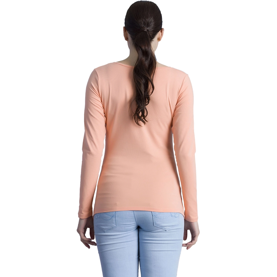 M.M.C. Umstandslangarmshirt Hallo Lieblingsmensch mit Motiv Lachsfarbe