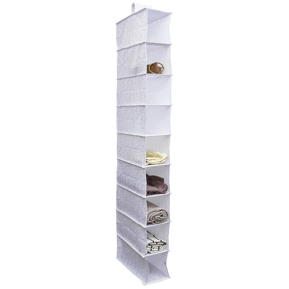 Organisateur de vêtements Blanc - 9 niveaux - 32x15xH128 cm