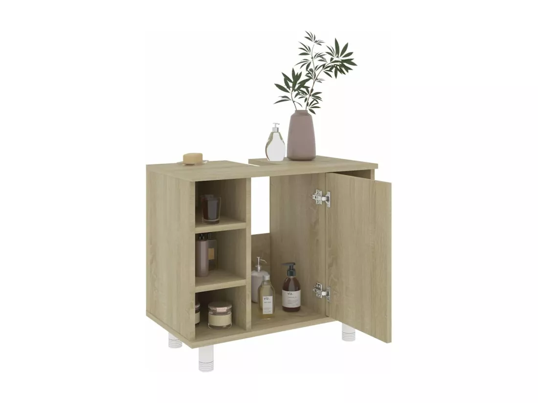 Armoire de salle de bain Chêne sonoma Bois d'ingénierie