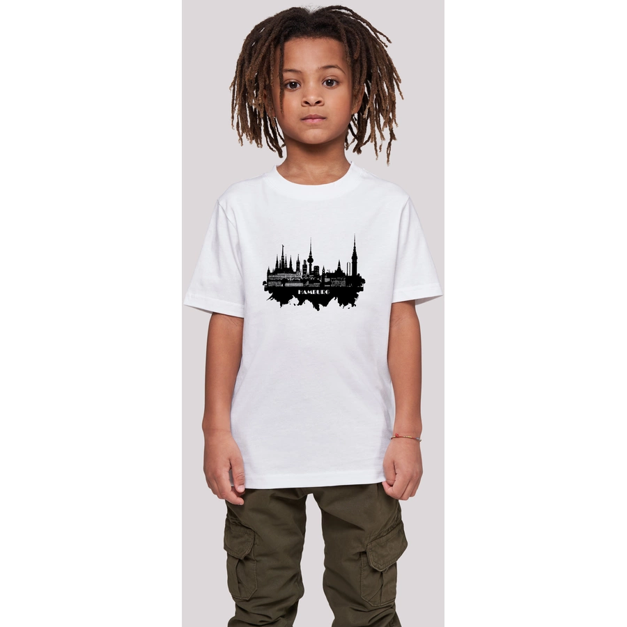F4NT4STIC T-Shirt Cities Collection - Hamburg skyline weiß