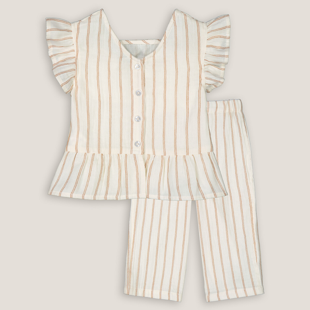COLEÇÃO LA REDOUTE<br>Conjunto de duas peças, blusa listrada e calça