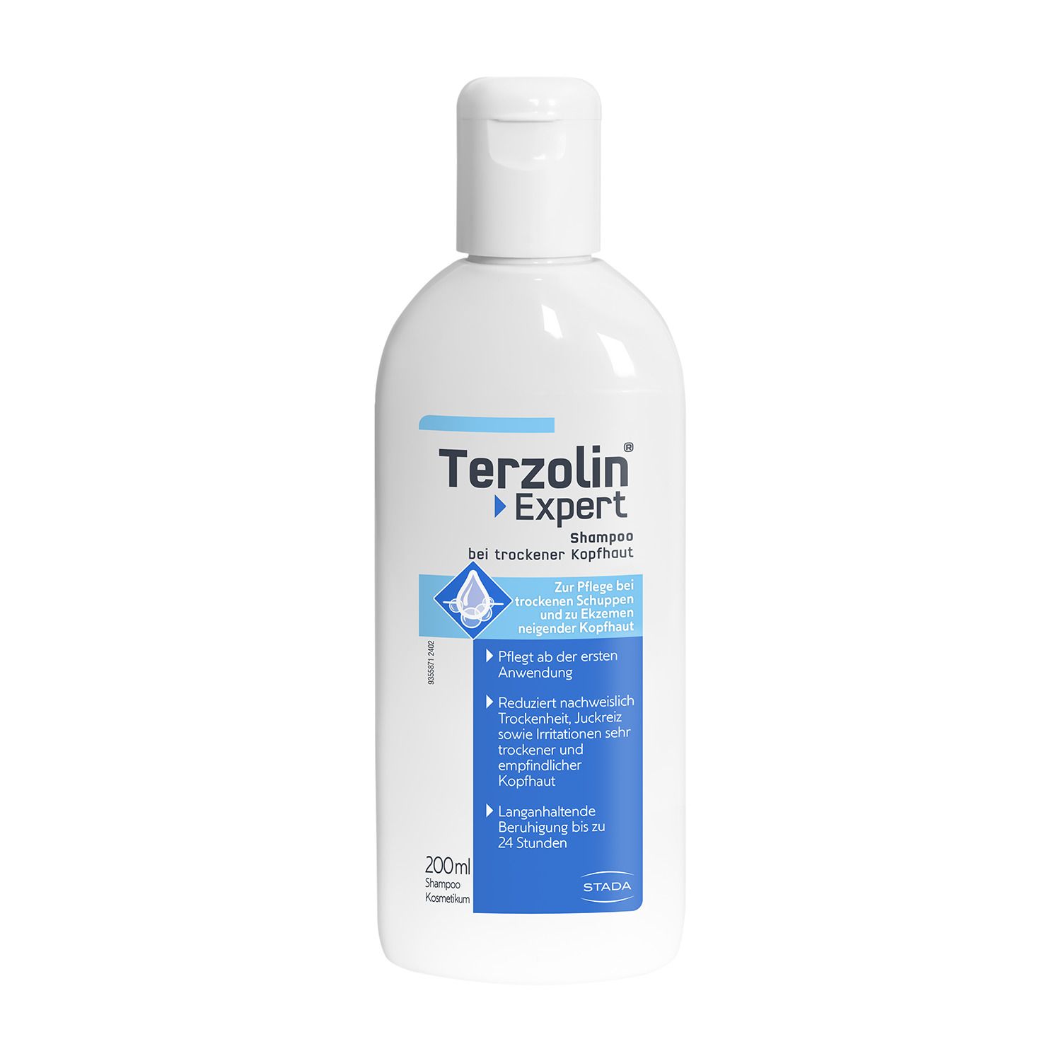 Terzolin® Expert Schuppen-Shampoo bei trockener Kopfhaut, Juckreiz und Schuppen. Besonders geeignet für empfindliche, zu Ekzemen neigende Kopfhaut und trockene Schuppen. Unterstützt das Kopfhautmikrobiom mit natürlichen Inhaltsstoffen