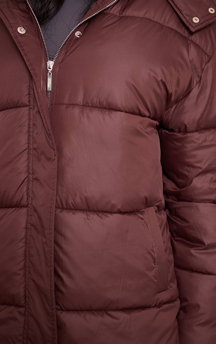Chocolat Doudoune Longue Oversize À Casynthétiqueche