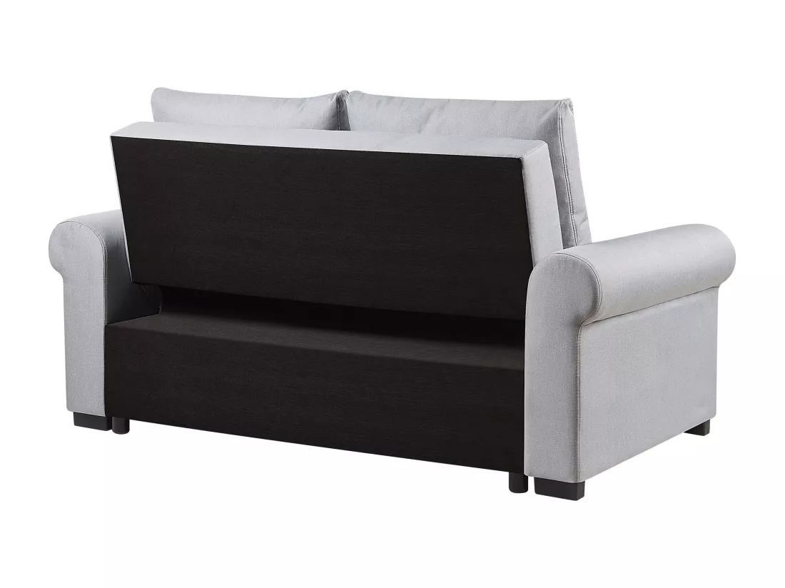 Canapé 2 places convertible en tissu gris clair SILDA