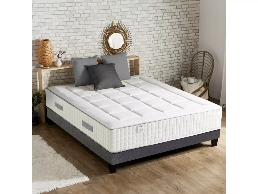 Matelas ressorts ensachés et mémoire de forme BELLAGIO, réversible Dimensions - 180 x 200 cm