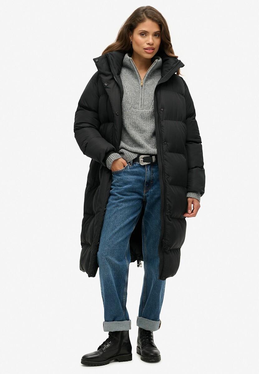 SUPERDRY<br>Jaqueta comprida de plumas com capuz Longline Puffer