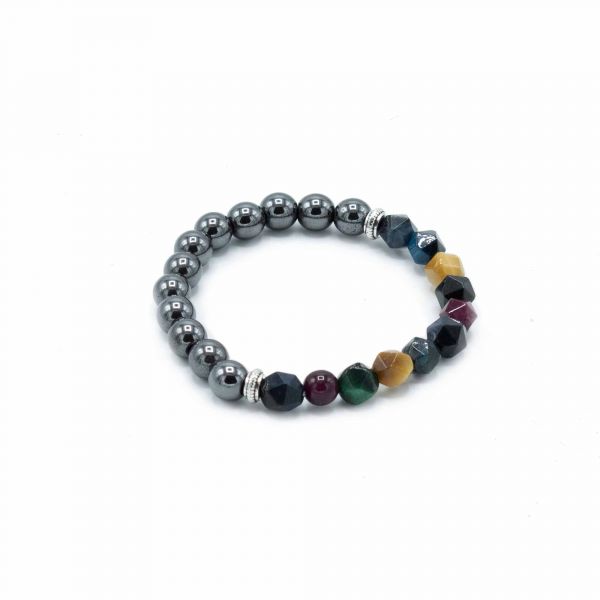 Awartisan Pulseira Pedras Preciosas Talhadas Arco íris Magnético 1 Unidade