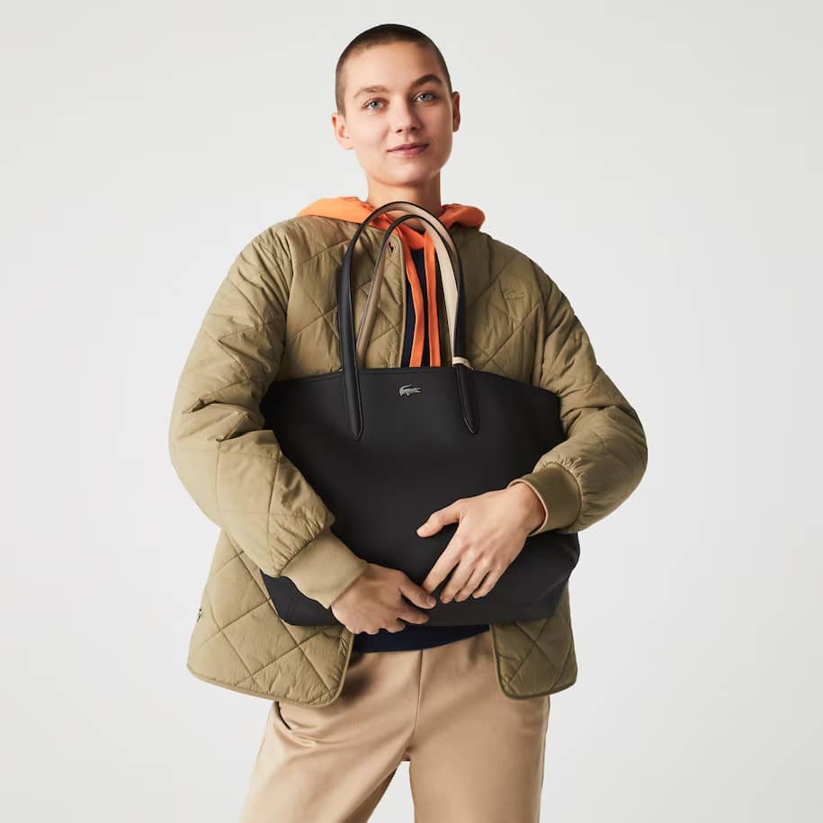 Sac cabas Anna réversible bicolore Sacs à main & Cabas - Noir - Lacoste - Femme