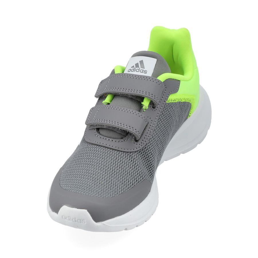 adidas Chaussures de Running Tensaur Run 2.0 Velcro - Gris/Blanc/Lucid Lemon Enfant