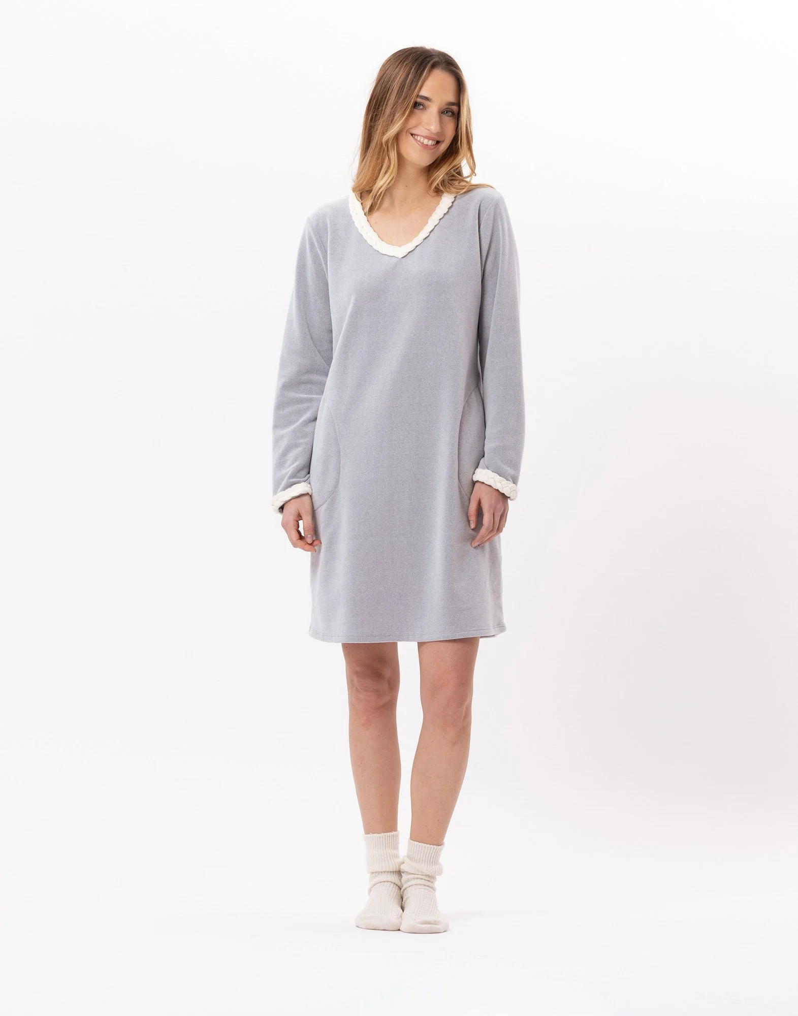 DOUCE 840 - Robe en micropolaire | Gris