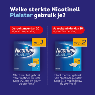 Nicotinell Pleisters Combi voor matige/ lichte roker - 14 mg   7 mg - 2 Stuks