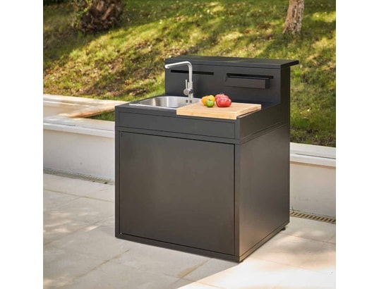 FORGE ADOUR - Meuble avec évier Support évier 90 cm, Acier, comptoir, Série BN