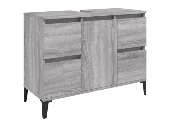 Meuble d'évier sonoma gris 80x33x60 cm bois d'ingénierie