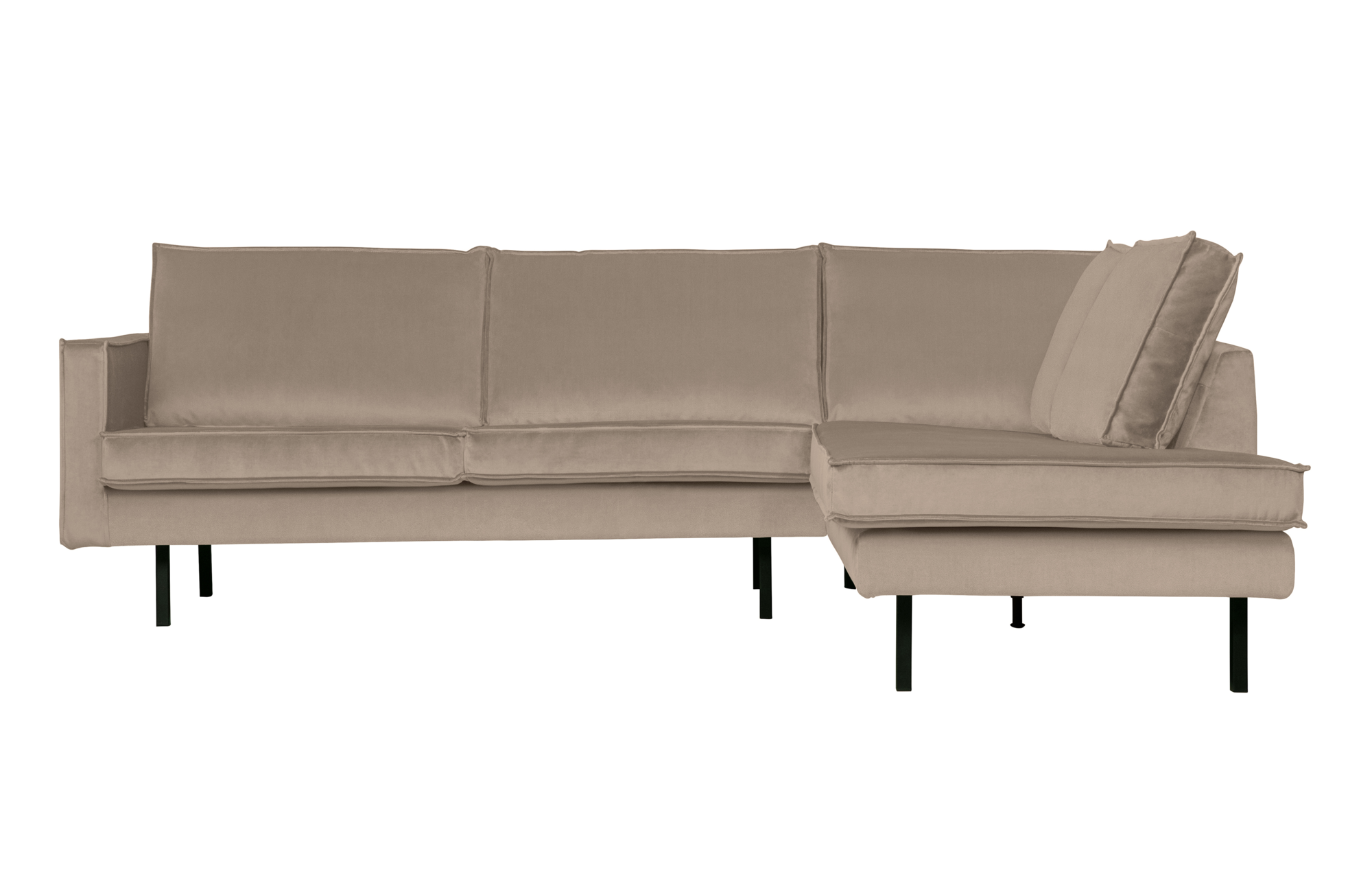 BePureHome hoekbank Rodeo fluweel Rechts - Khaki