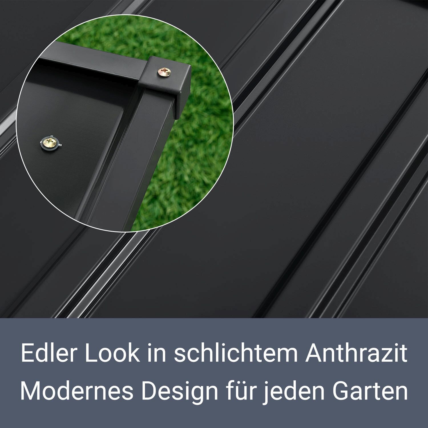 Juskys Mähroboter Garage mit Satteldach | Rasenmäher Dach Carport aus Metall | 86 × 98 × 63 cm
