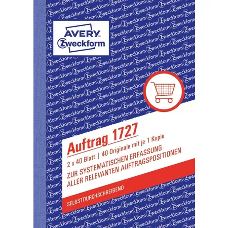 Avery Zweckform 1727 Auftrag, A6, selbstdurchschreibend, 2x40 Blatt