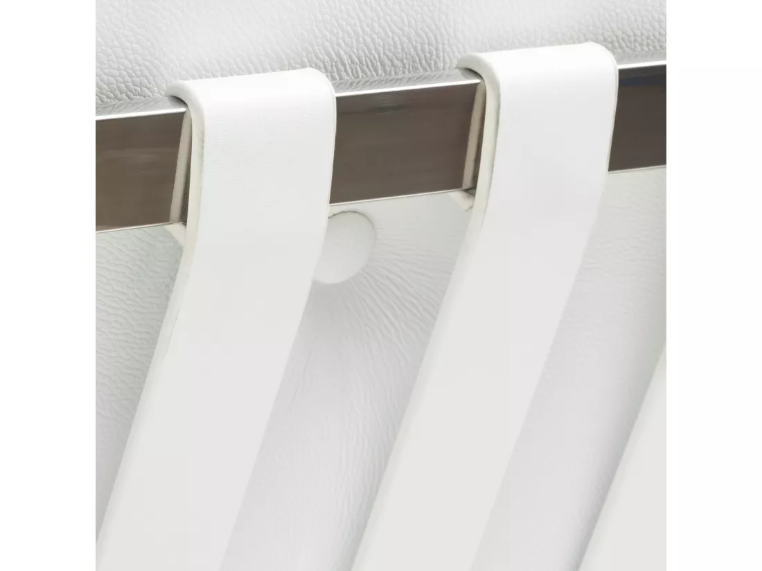 Canapé design 2 places cuir capitonné blanc Barka