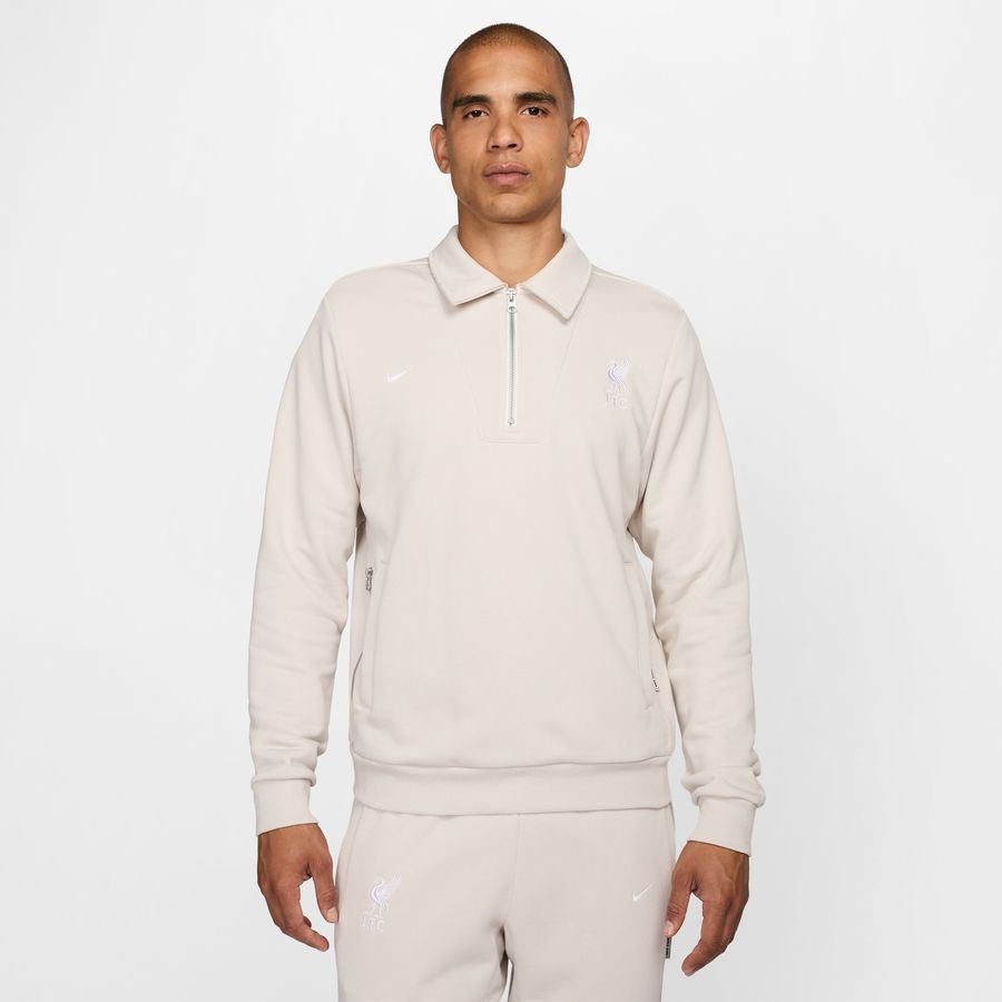 Liverpool Maillot Dri-FIT Standard Issue Fermeture Éclair 1/4 - Blanc