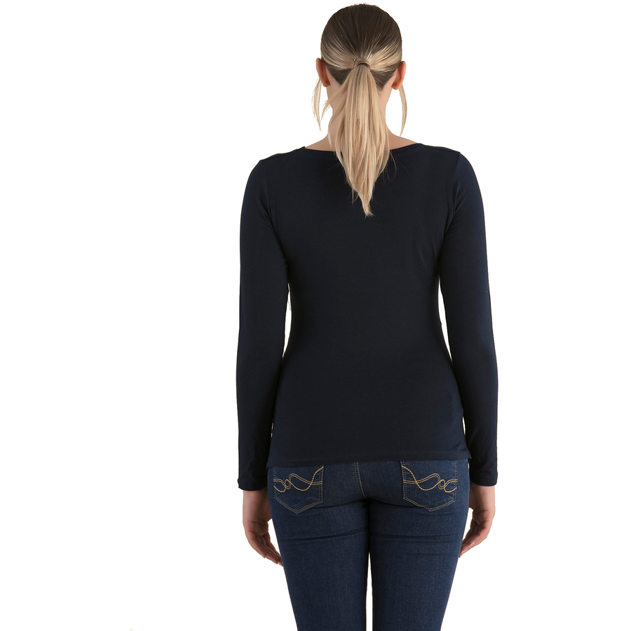 M.M.C. Umstandslangarmshirt Guck Guck mit Motiv Schwarz