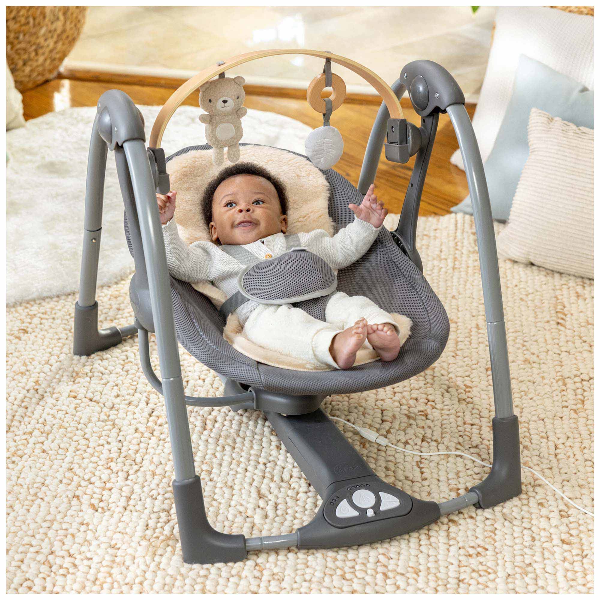 Ingenuity Swing 'n Go Portable Swing grijs - Prénatal