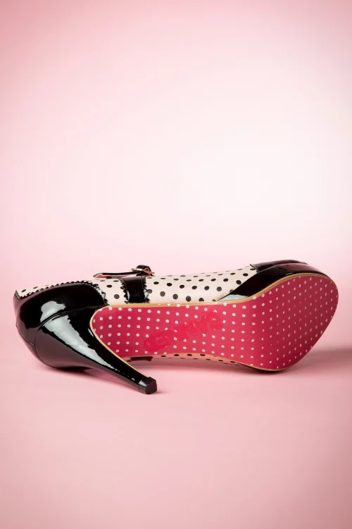 Banned Retro Mary Jane pumps in zwart en beige roze