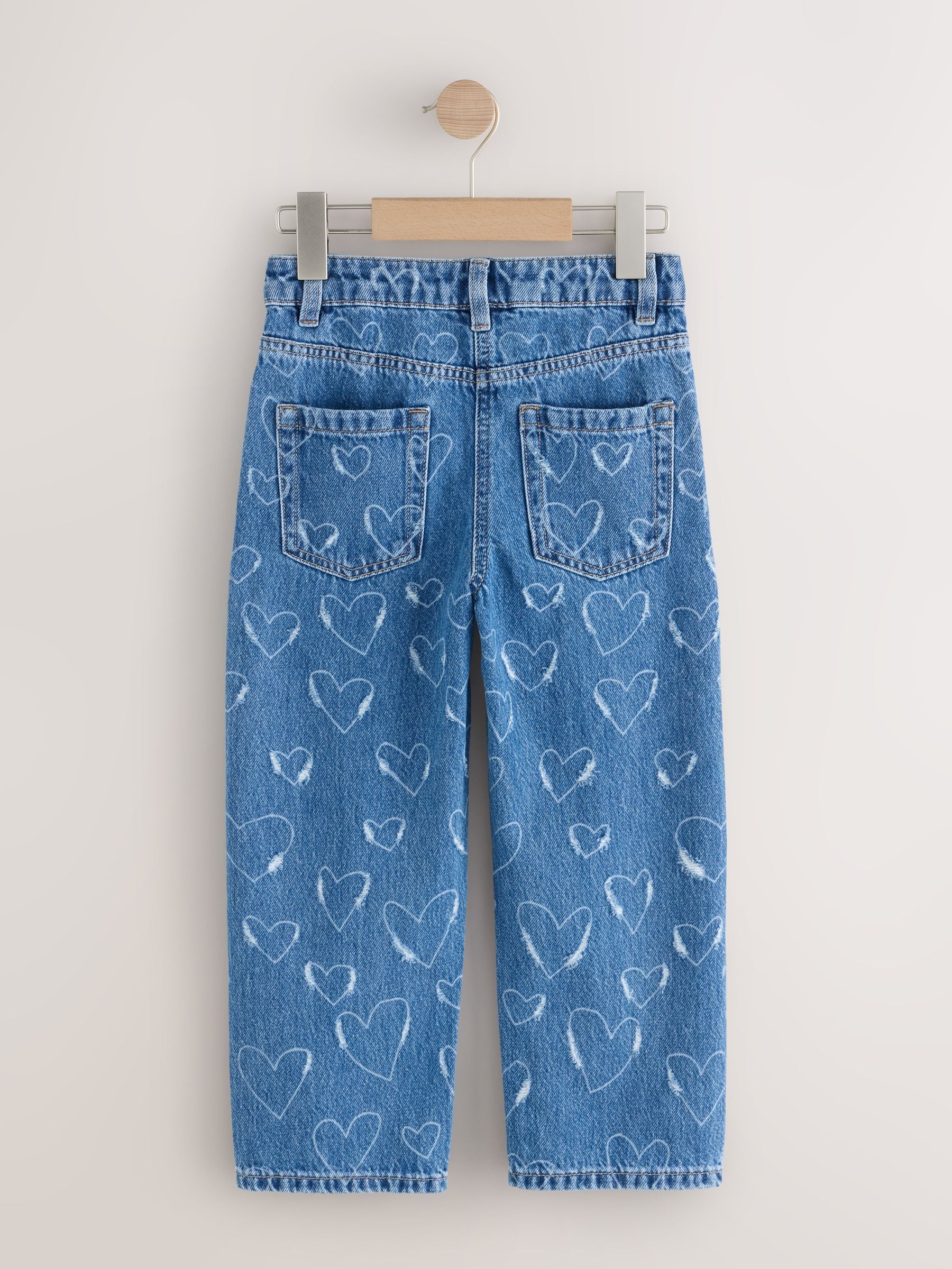 Middelblauw Denim Hart - Jeans met rechte pijpen (3-16jr)