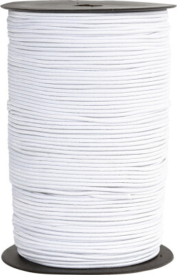Elastiksnor - 2 MM - Hvid - 250 M