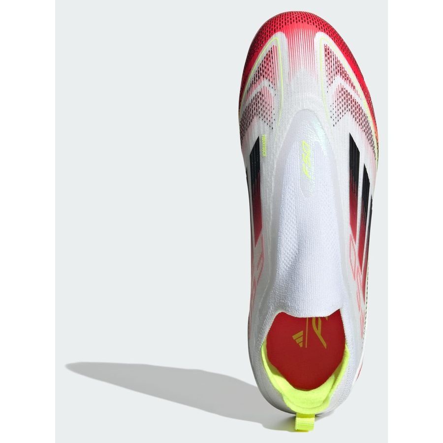 adidas F50 Elite Laceless FG Pure Victory - Blanc/Noir/Jaune Enfant