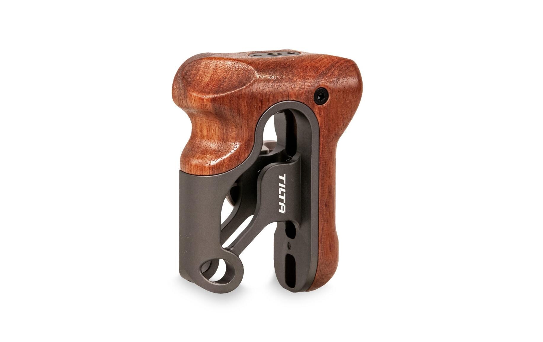 Left Side Wooden Handle Type III - Tilta GrayErgonomischer Griff zur Befestigung an der linken Seite der Tiltaing-Kamerakäfige für maximalen Komfort