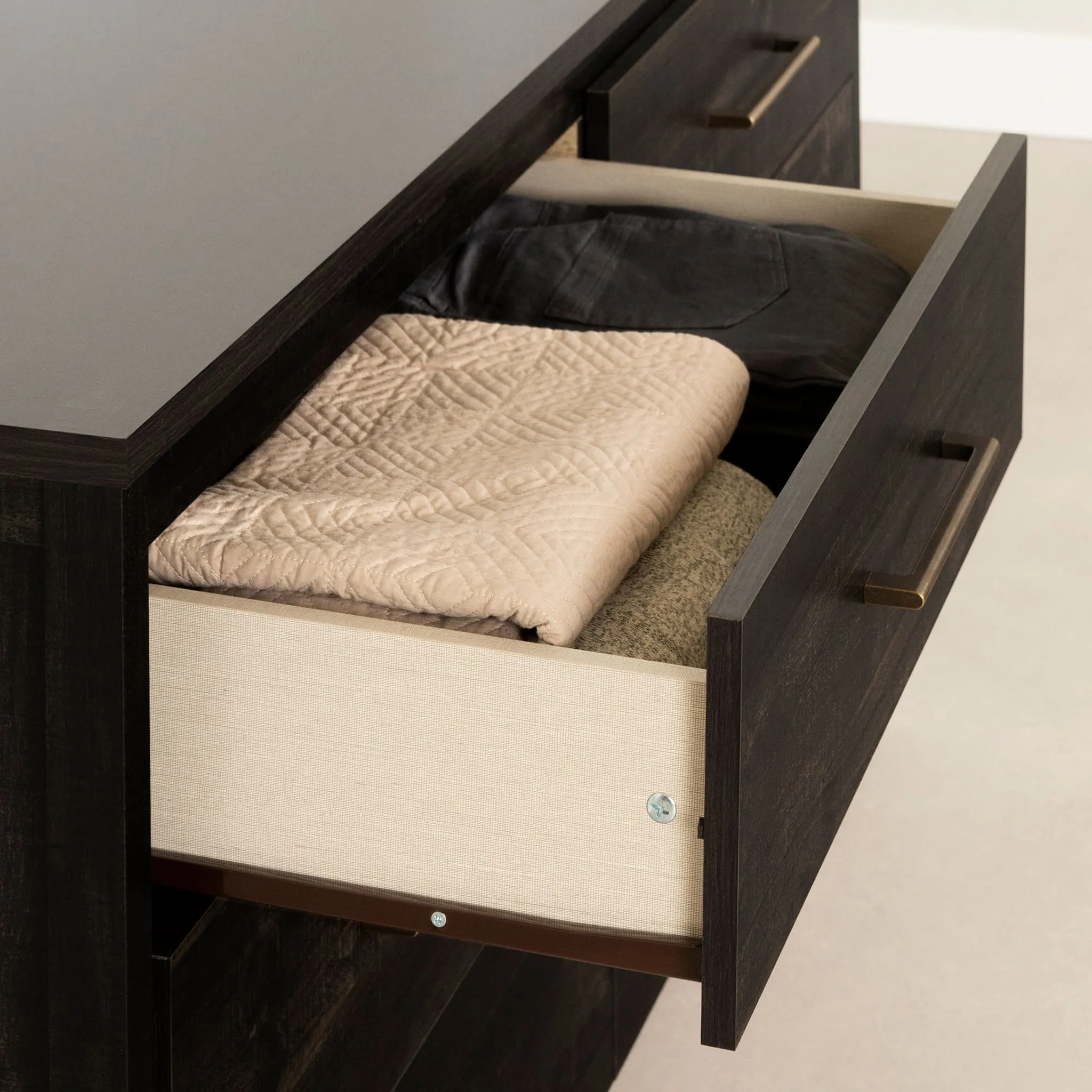 South Shore Bureau Double 6 Tiroirs - Gravity Noir Antiqué