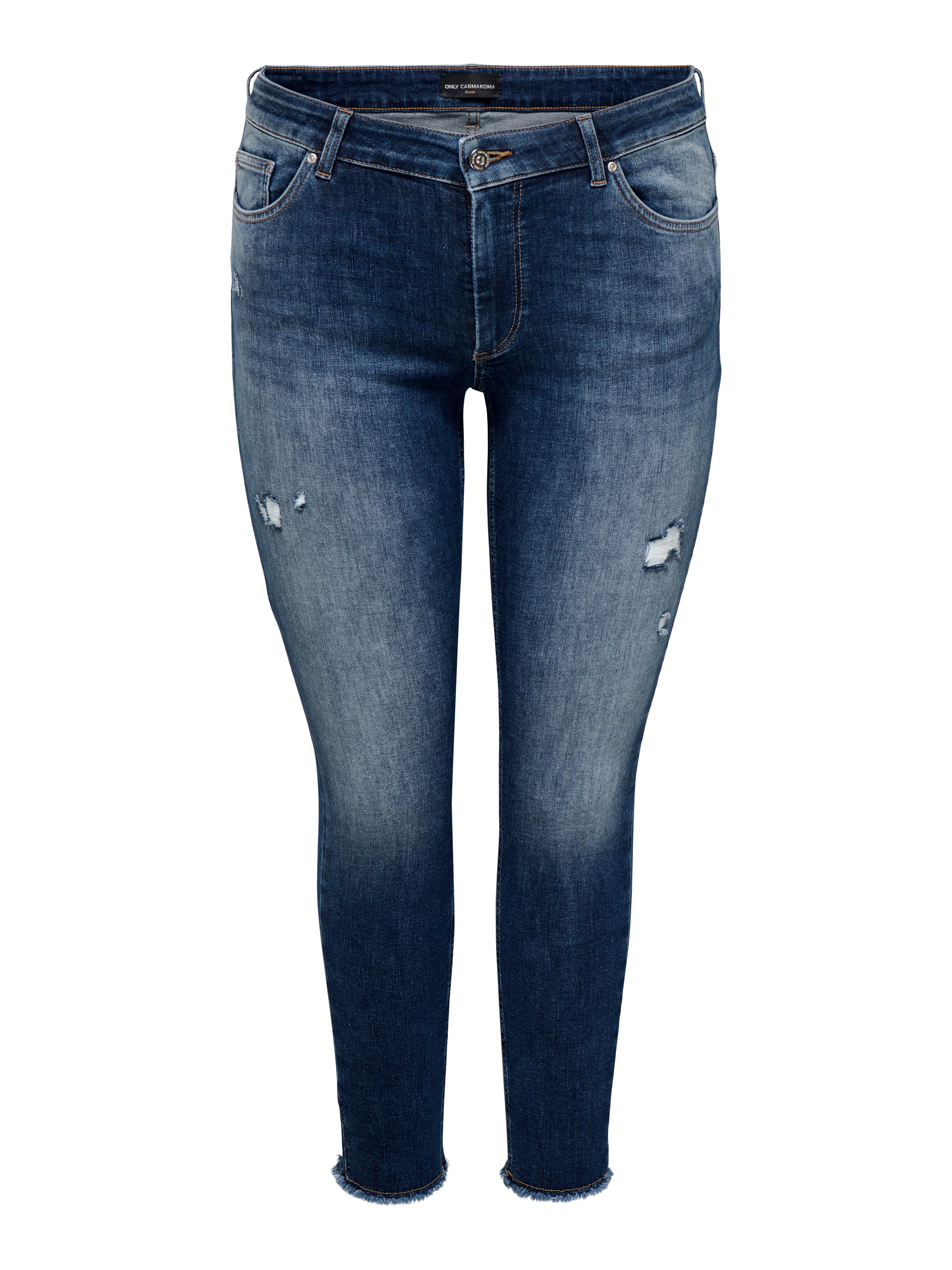 CARWILLY Mittlere Taille Skinny Fit Jeans Dark Blue Denim