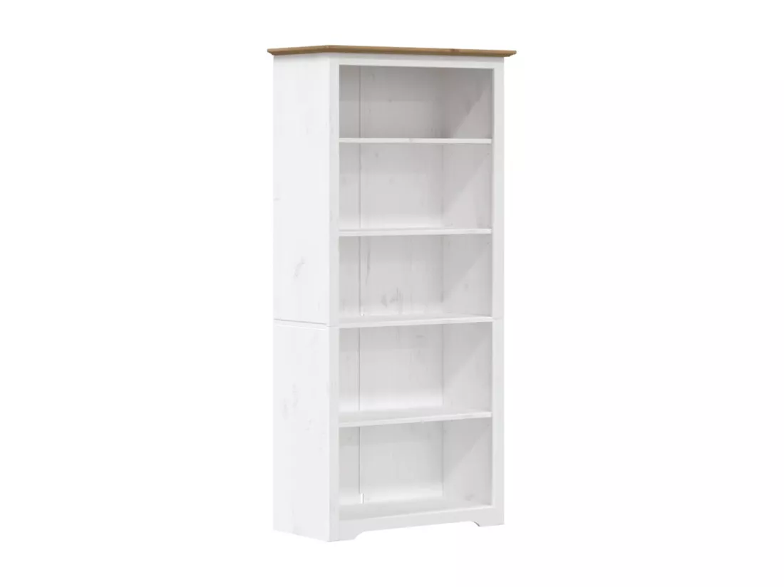 Bibliothèque BODO marron 82x40x173 cm bois pin massif 5 niveaux