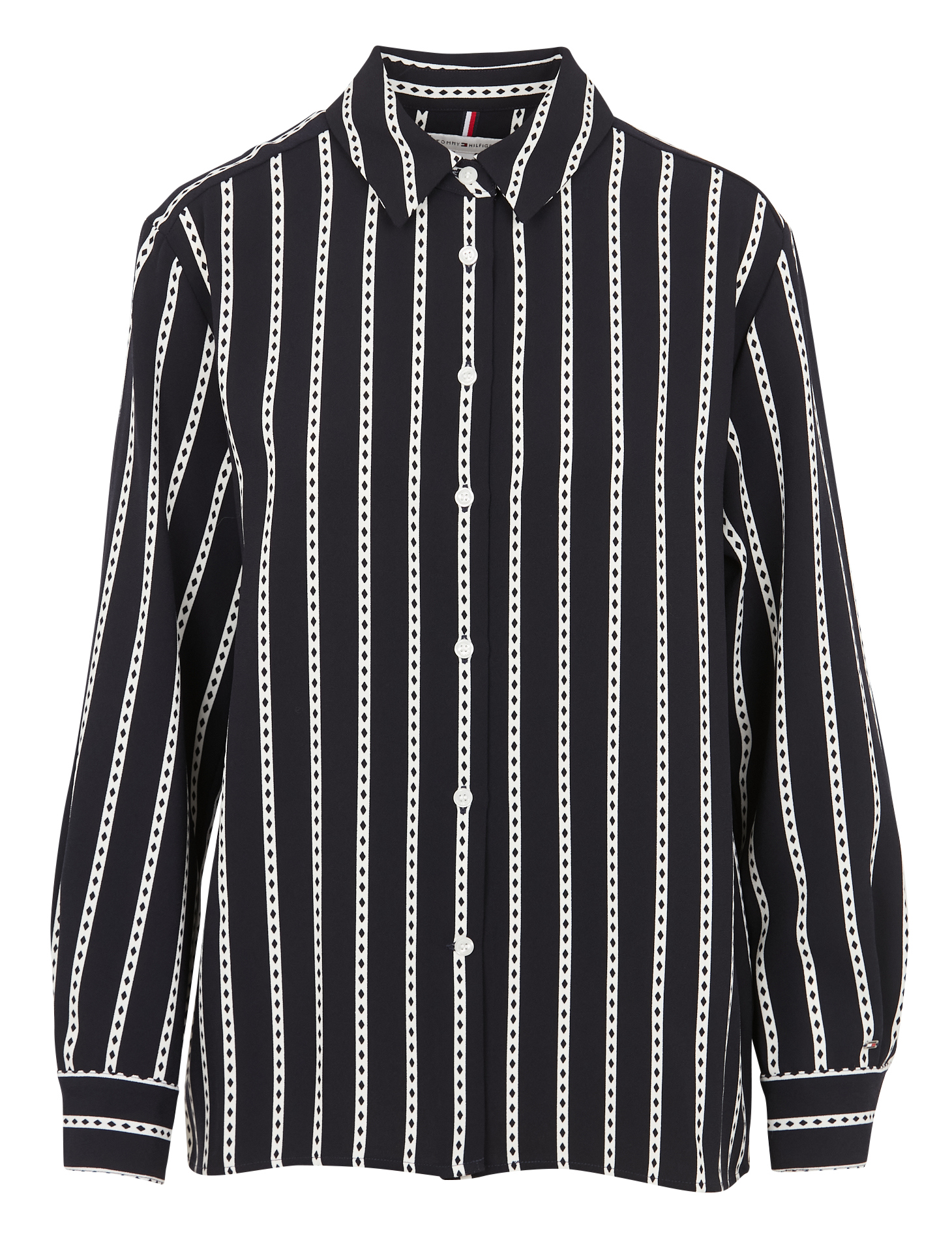 Chemise droite col classique imprimée | Bleu