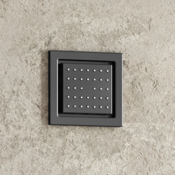Saniclear Iron inbouw massage jet vierkant verouderd ijzer - gunmetal